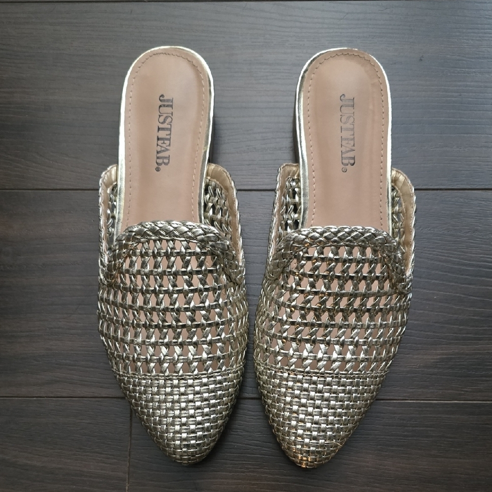 JUSTFAB Gold Women's Slip-On Mules